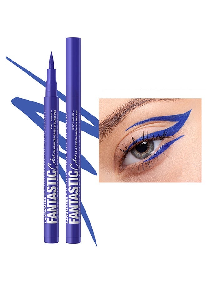 LANGMANNI Eyeliner Pen,  Water-Based Eyeliner Pen, Matte Liquid Eyeliner Set, Neon Colorful Pigmented With Long-lasting, Smudgeproof & Waterproof Eye Liner Makeup for Bold & Stunning Looks - Gift for Girls #08 - Image 1